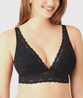 Halo Lace Wire Free Bralette: Black