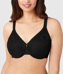 Slimline Seamless Underwire Minimizer Bra: Black