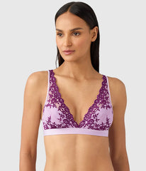 Embrace Lace® Wire Free Bralette: Lavender Sage/Dark Purple