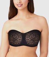 Halo Lace Strapless Underwire Bra: Black