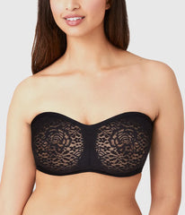 Halo Lace Strapless Underwire Bra: Black
