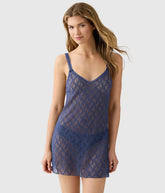 Lace Kiss Chemise: Crown Blue