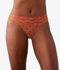 Lace Kiss Thong: Baked Clay