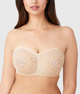 Halo Lace Strapless Underwire Bra: Sand