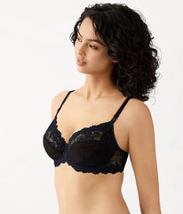 Embrace Lace® Underwire Bra: Black/Night Sky