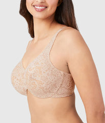 Halo Lace Full Figure Underwire Bra: Toast