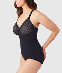 Visual Effects Body Briefer with Minimizer Bra: Black
