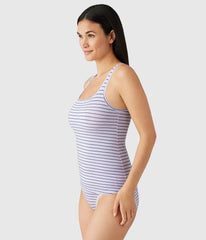 Understated Cotton Tank: Orchid Petal Stripe