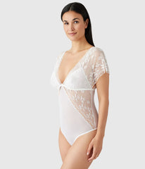 Lifted In Luxury Bodysuit: Egret