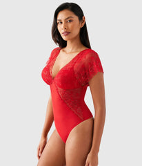 Lifted In Luxury Bodysuit: Equestrian Red