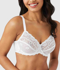 Renaissance Rose Underwire Bra: White