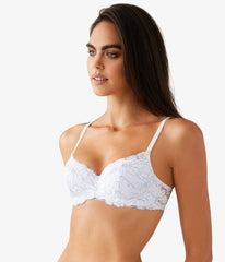 Feeling Famous Balconette Contour Bra: White/Frozen Fjord