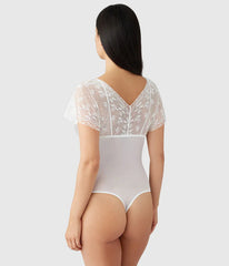 Lifted In Luxury Bodysuit: Egret