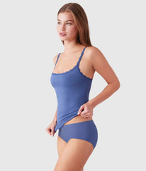 Inspired Eyelet Shelf Bra Cami: Vintage Indigo