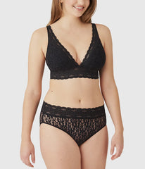 Halo Lace Wire Free Bralette: Black