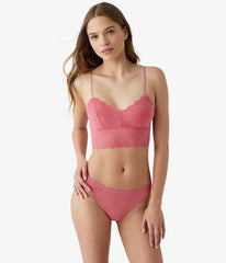 Inspired Eyelet Bralette: Slate Rose