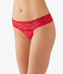 Lace Kiss Thong Panty Pack: White/Crimson Red/Night