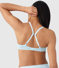 Halo Lace Underwire Bra: Soft Sky