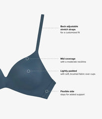 How Perfect Wire Free T-Shirt Bra: Dark Slate