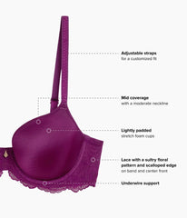 Vivid Attraction T-Shirt Bra: Dark Purple