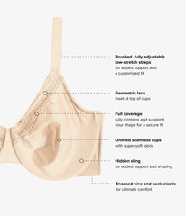 Perfect Primer Full Figure Underwire Bra: Sand