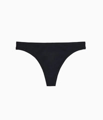 Understated Cotton Thong: Black