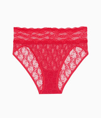 Lace Kiss Hi-Leg: Crimson Red