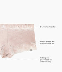 Modern Affair Boyshort: Rose Dust/Angel Wing
