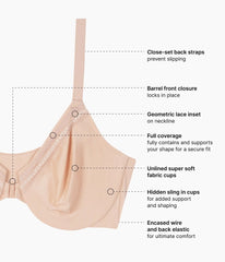 Perfect Primer Front Close Underwire Bra: Sand