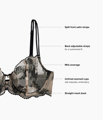 Midnight Soiree Underwire Bra: Caviar