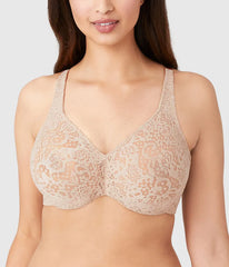 Halo Lace Full Figure Underwire Bra: Toast