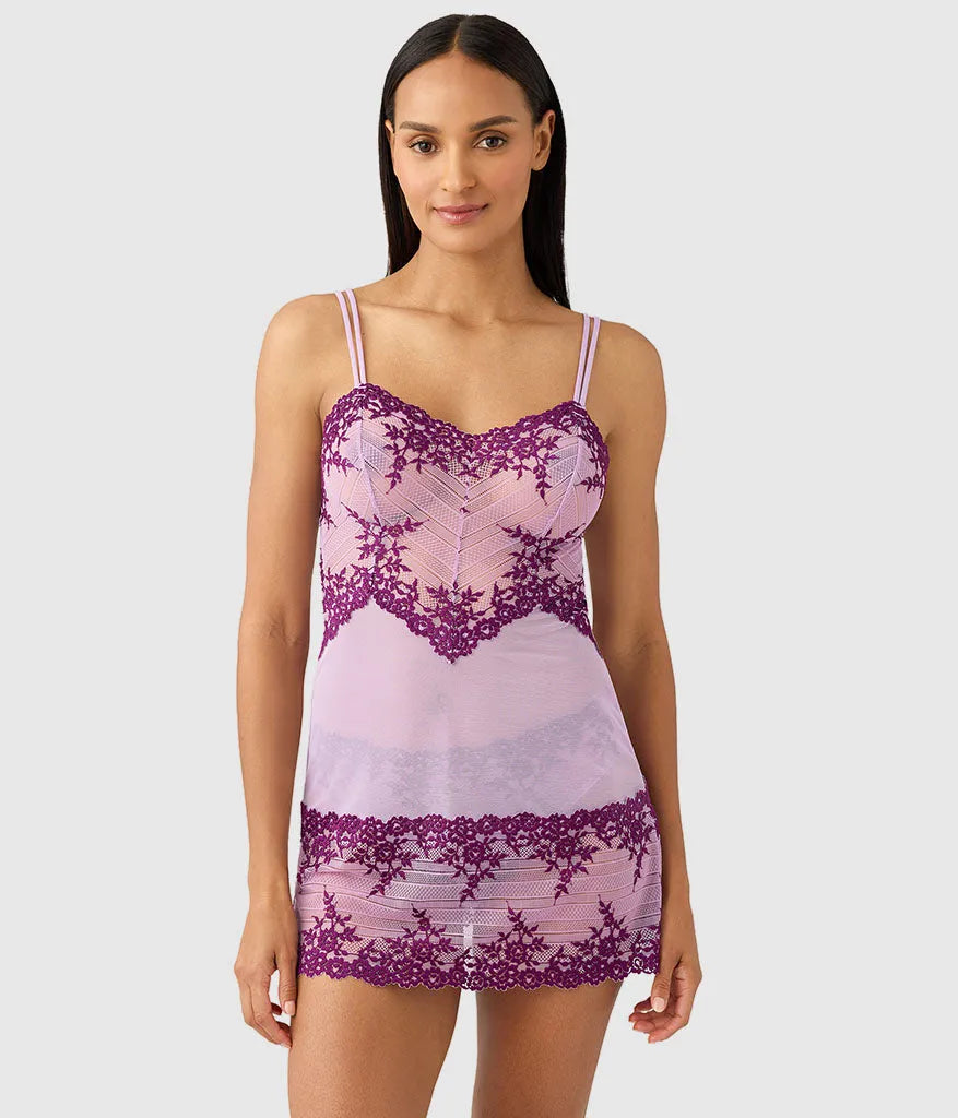Embrace Lace® Chemise: Lavender Sage/Dark Purple