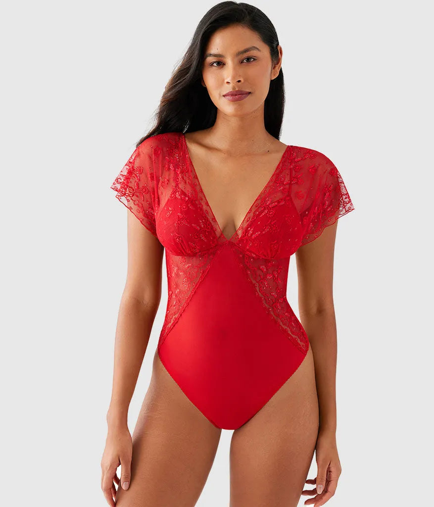 Lifted In Luxury Bodysuit: Equestrian Red