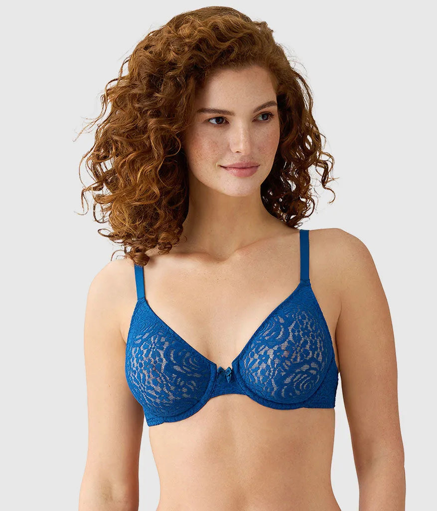 Halo Lace Underwire Bra: Poseidon