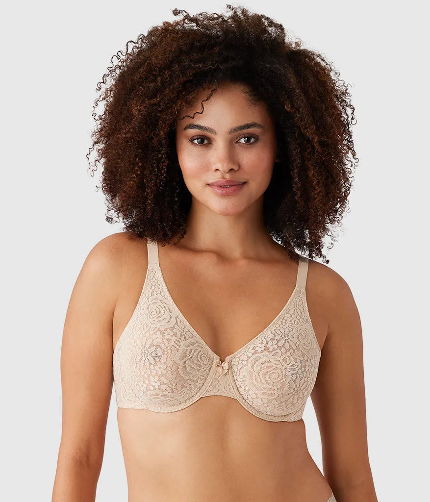 Halo Lace Underwire Bra: Sand