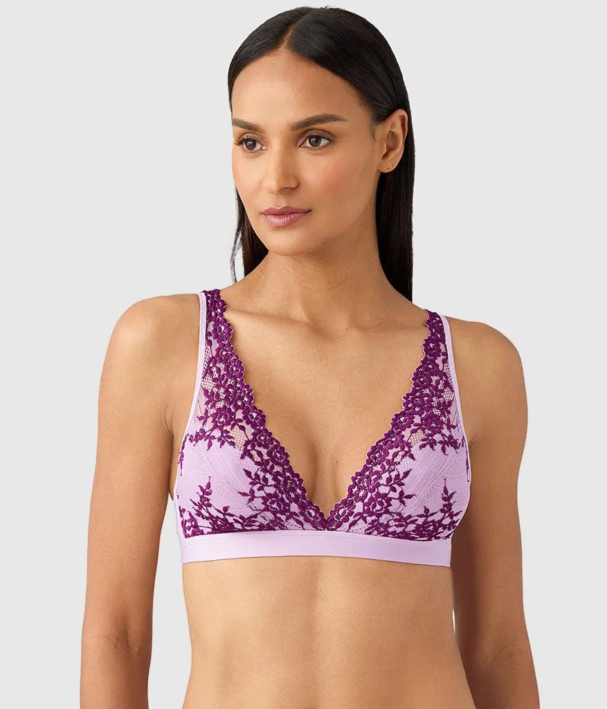 Embrace Lace® Wire Free Bralette: Lavender Sage/Dark Purple