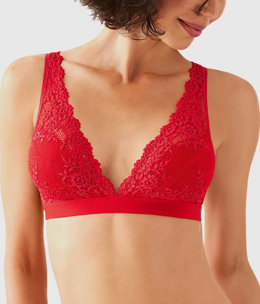Embrace Lace® Wire Free Bralette: Equestrian Red