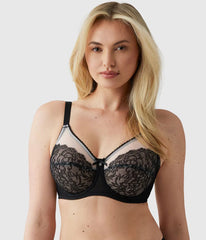 Retro Chic Full Figure Underwire Bra: Black