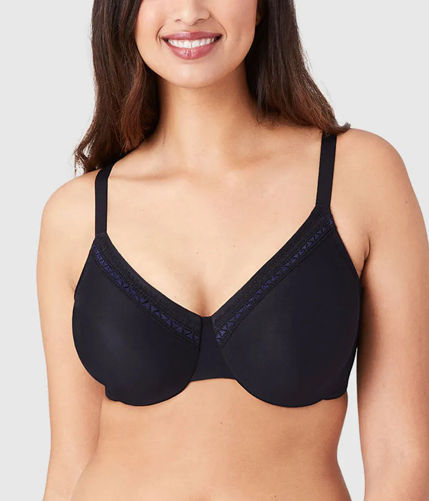 Perfect Primer Full Figure Underwire Bra: Black