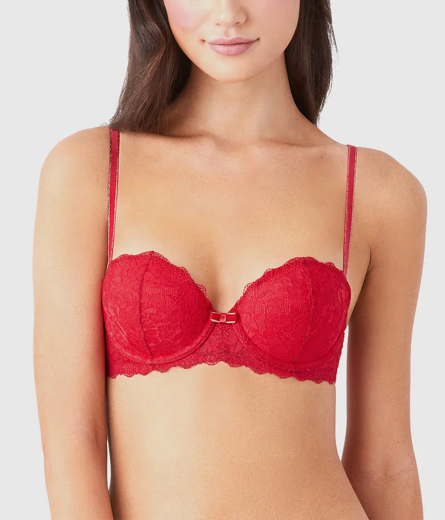 Lace Encounter Contour Bra: Crimson Red