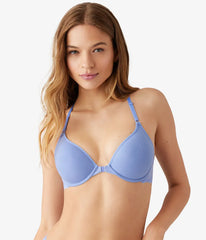 Inspired Eyelet Front Close T-Shirt Bra: Pale Iris