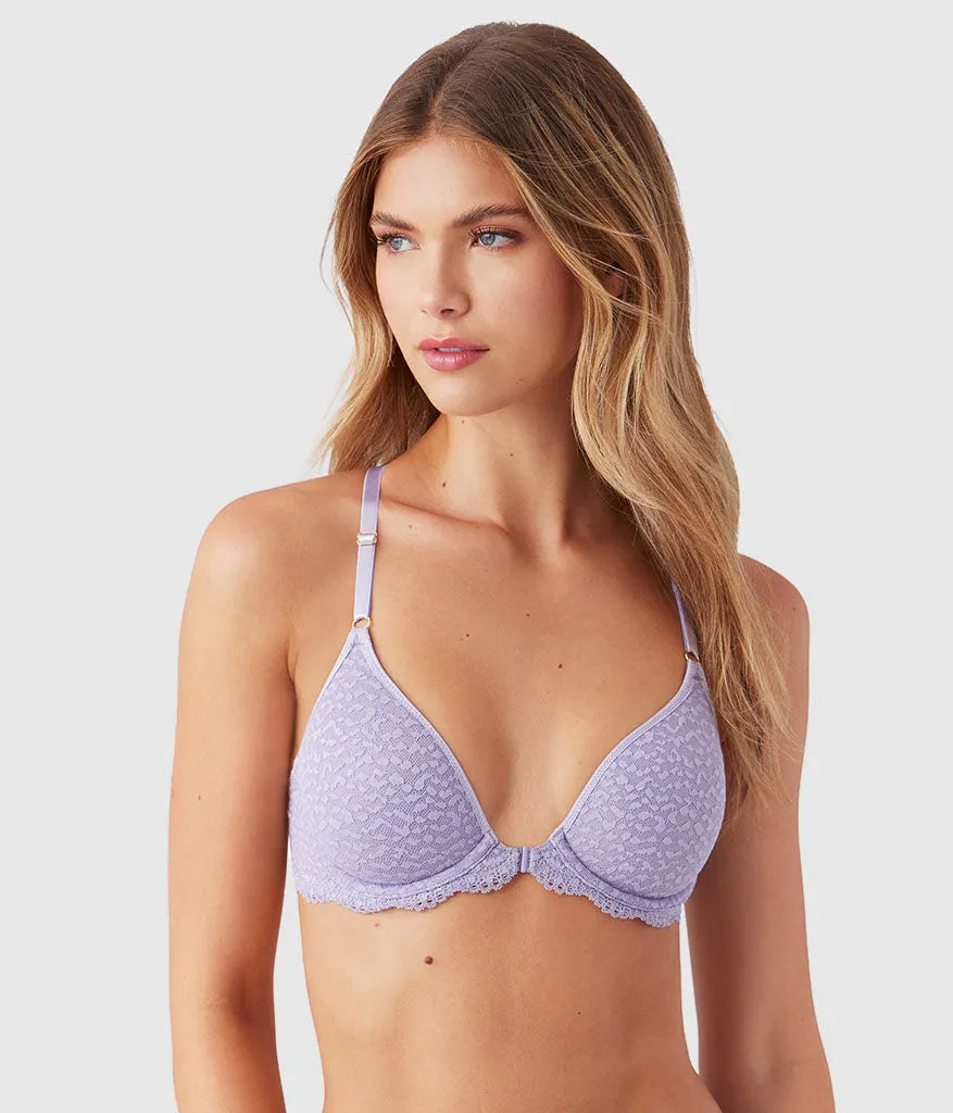 Untamed Front Close T-Shirt Bra: Lavender Gray