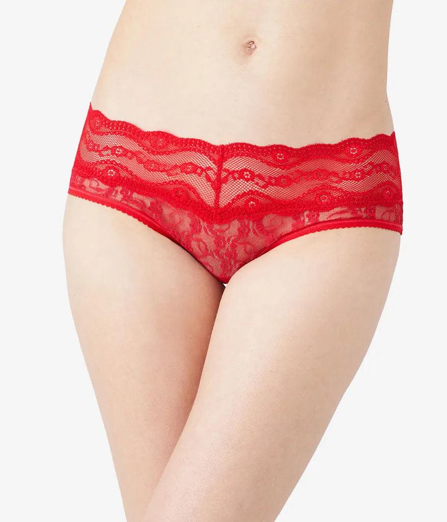 Lace Kiss Hipster: Crimson Red
