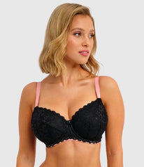 Freya Offbeat Underwire Padded Half Cup Bra: Black