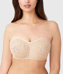 Halo Lace Strapless Underwire Bra: Sand