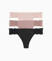 b.bare Thong Panty Pack: Rose Smoke/Antler/Night
