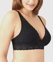 Halo Lace Wire Free Bralette: Black