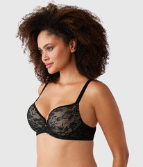 Lace Finesse T-Shirt Bra: Black/Toast