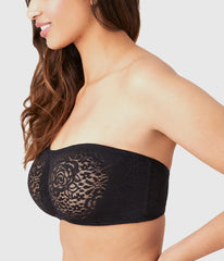 Halo Lace Strapless Underwire Bra: Black