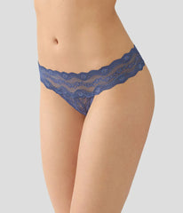 Lace Kiss Thong: Crown Blue